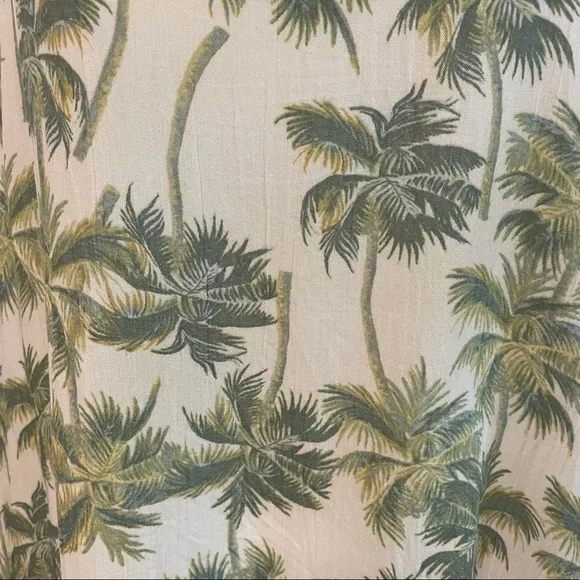 A.N.A. Bernie Palm Tree Print Cream Green Sleeveless Top Size S - Picture 4 of 6